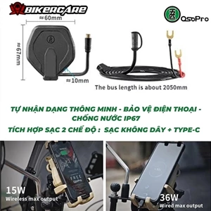 BỘ SẠC KHÔNG DÂY + TYPE-C OSOPRO CHÍNH HÃNG (SẠC NHANH)